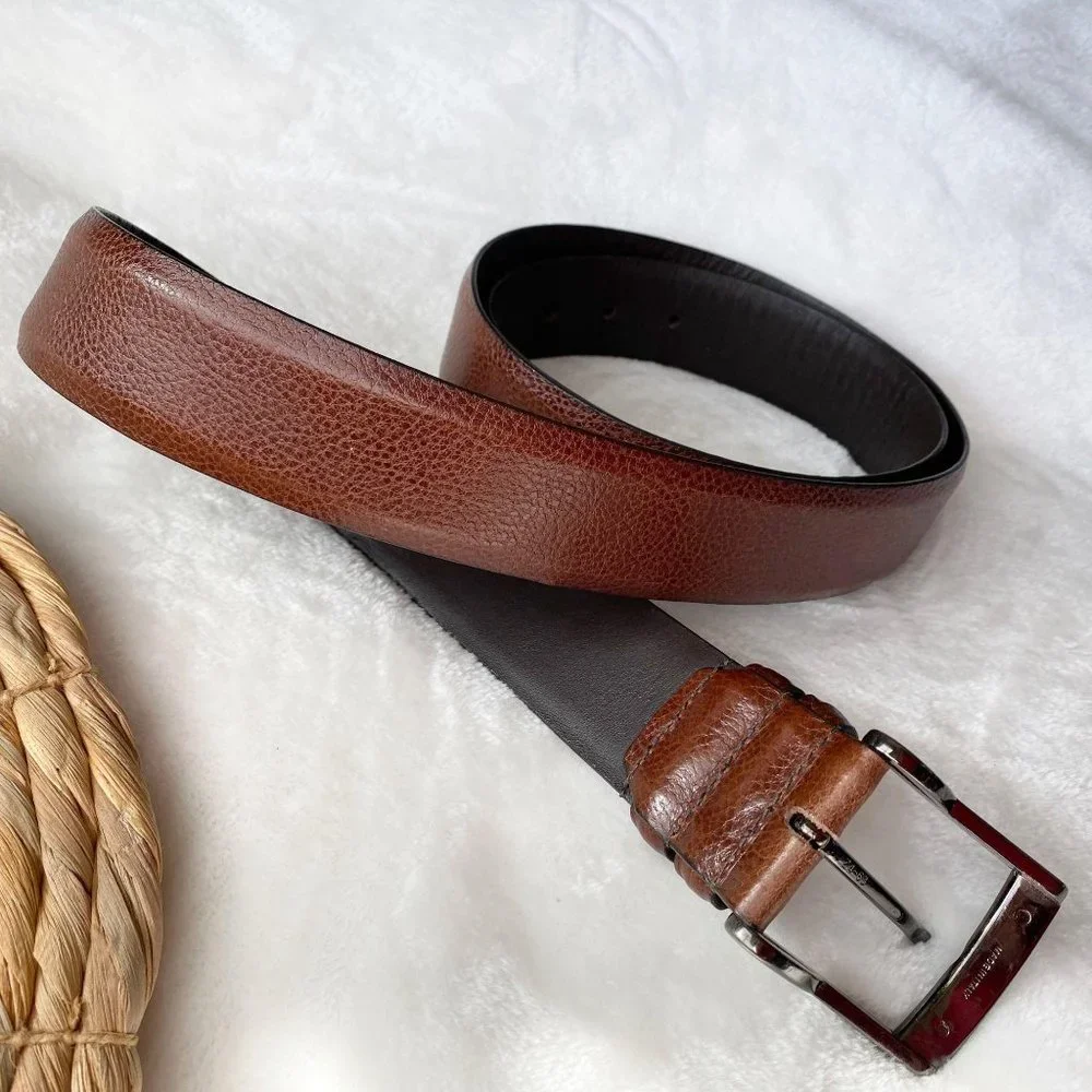 size‎ 50 Tulliani brown Italian calfskin leather belt mens